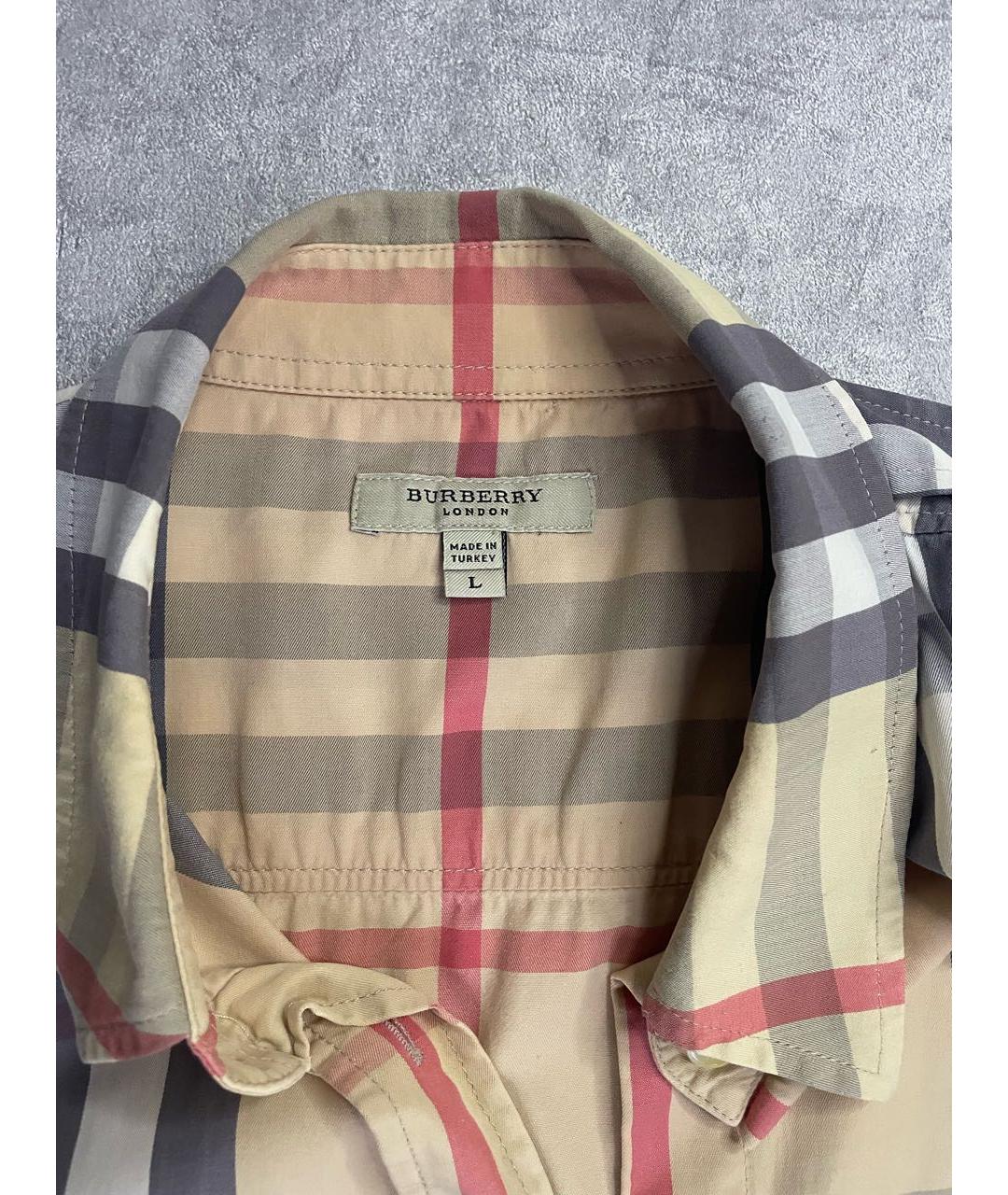 BURBERRY Бежевая хлопковая блузы, фото 3