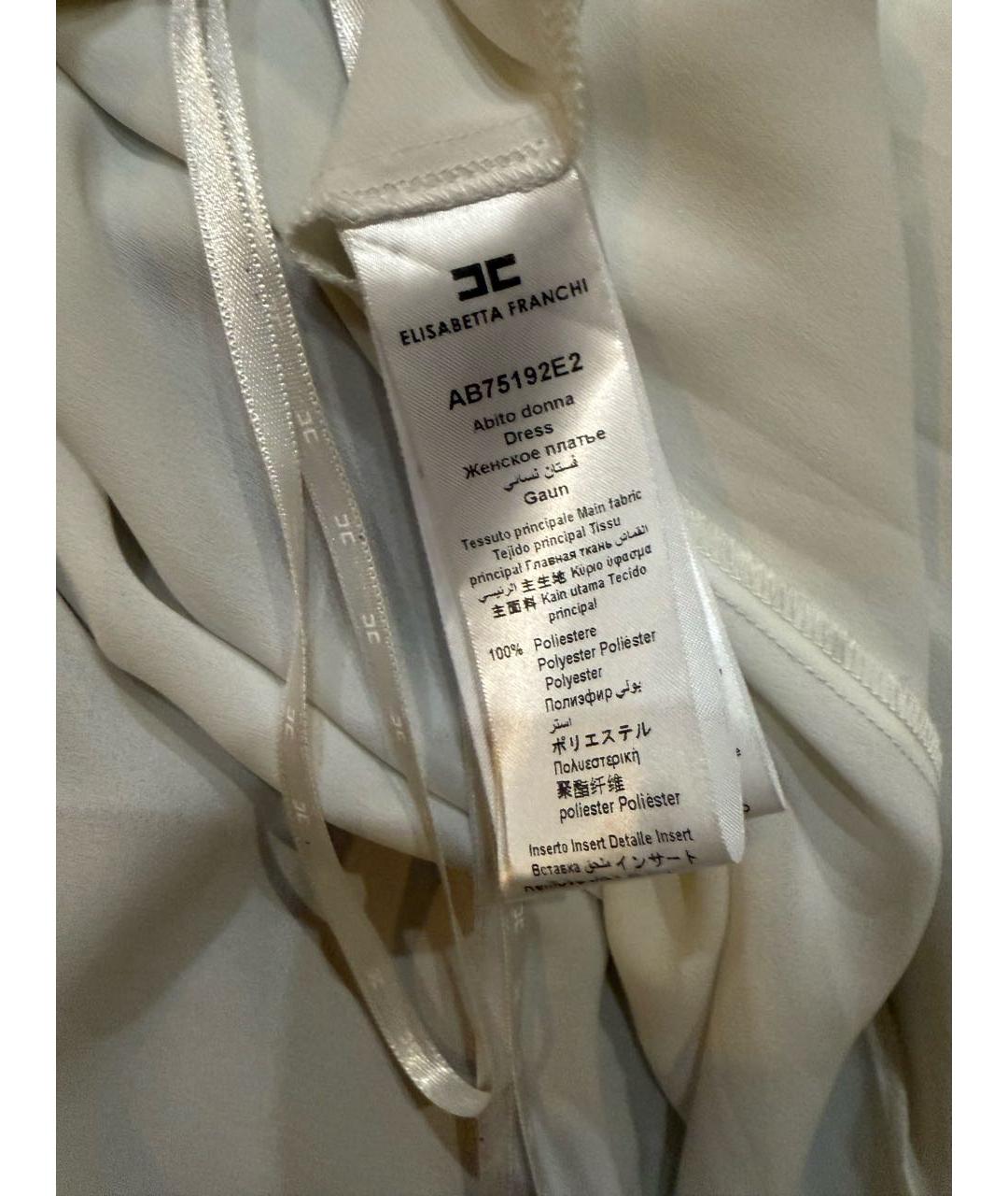 ELISABETTA FRANCHI Белое полиэстеровое вечернее платье, фото 5