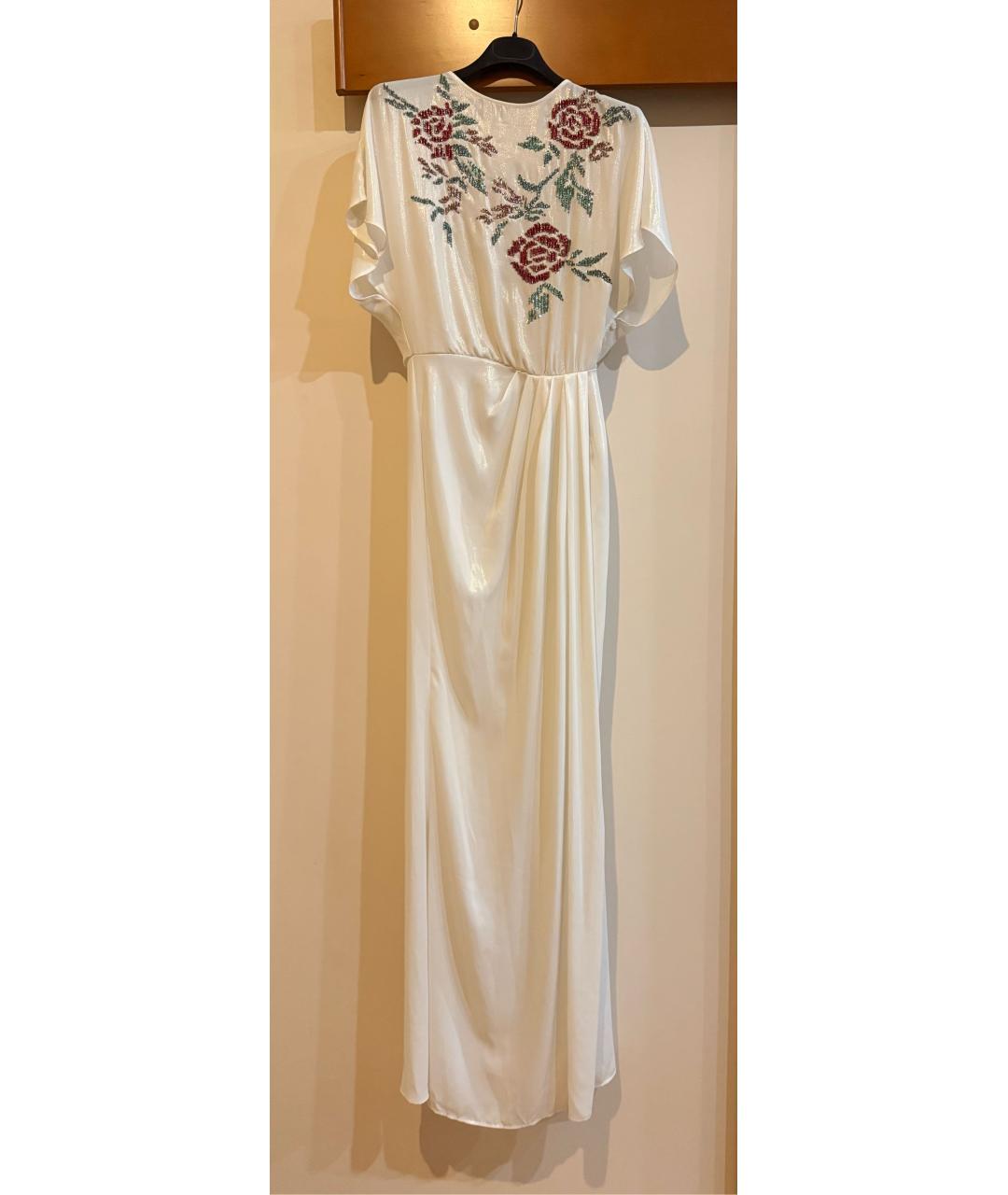 ELISABETTA FRANCHI Белое полиэстеровое вечернее платье, фото 9