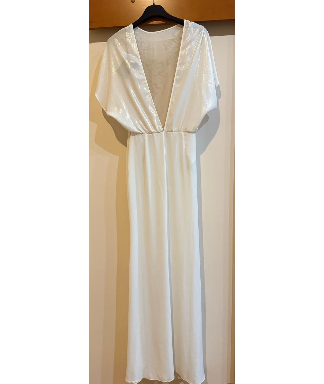 ELISABETTA FRANCHI Белое полиэстеровое вечернее платье, фото 2