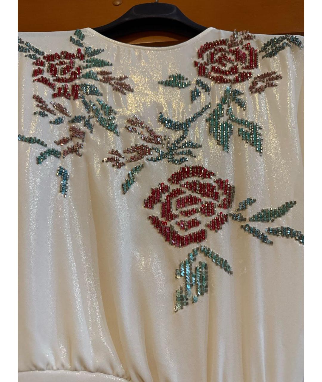 ELISABETTA FRANCHI Белое полиэстеровое вечернее платье, фото 4