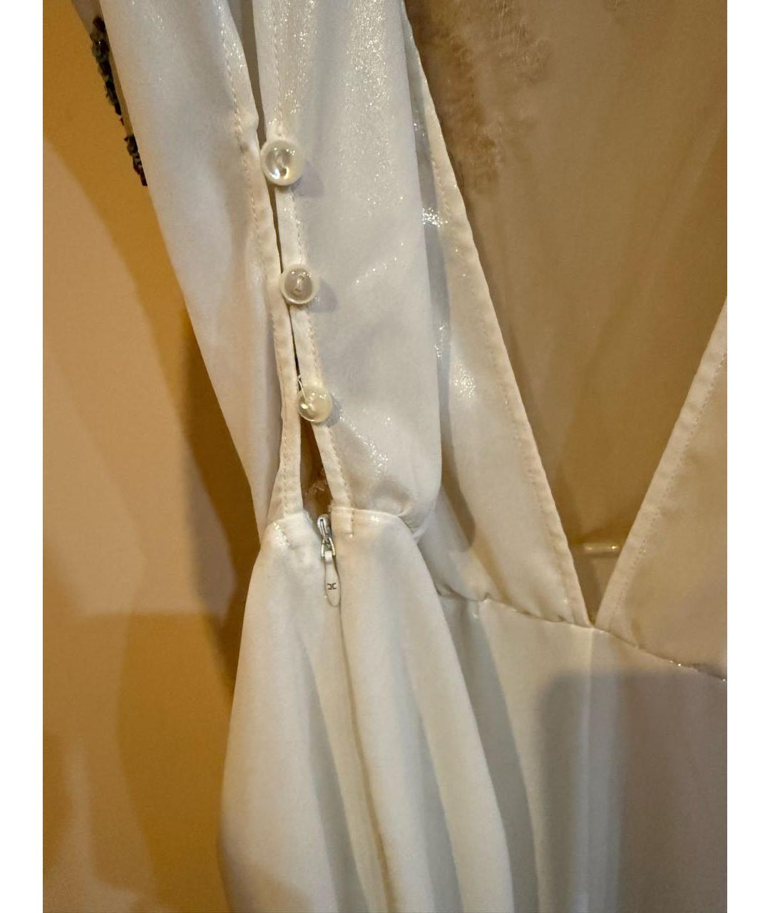 ELISABETTA FRANCHI Белое полиэстеровое вечернее платье, фото 6