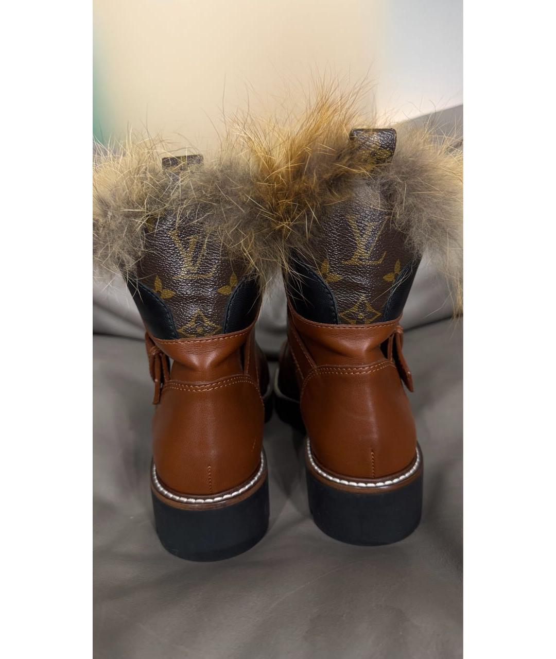 LOUIS VUITTON Коричневые кожаные ботинки, фото 4