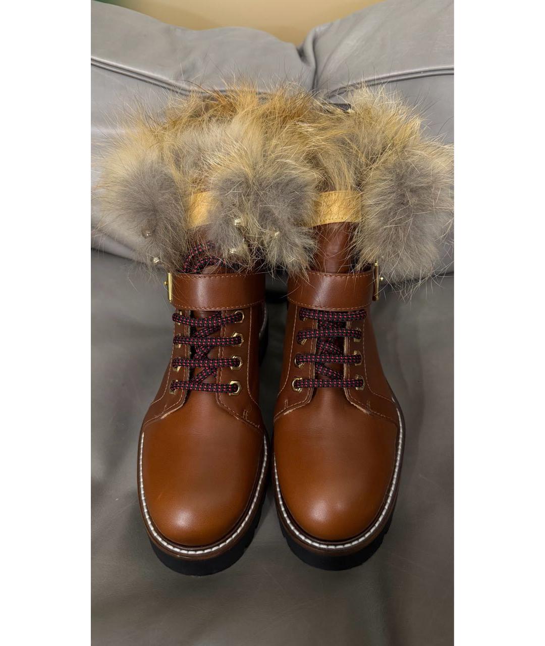LOUIS VUITTON Коричневые кожаные ботинки, фото 2