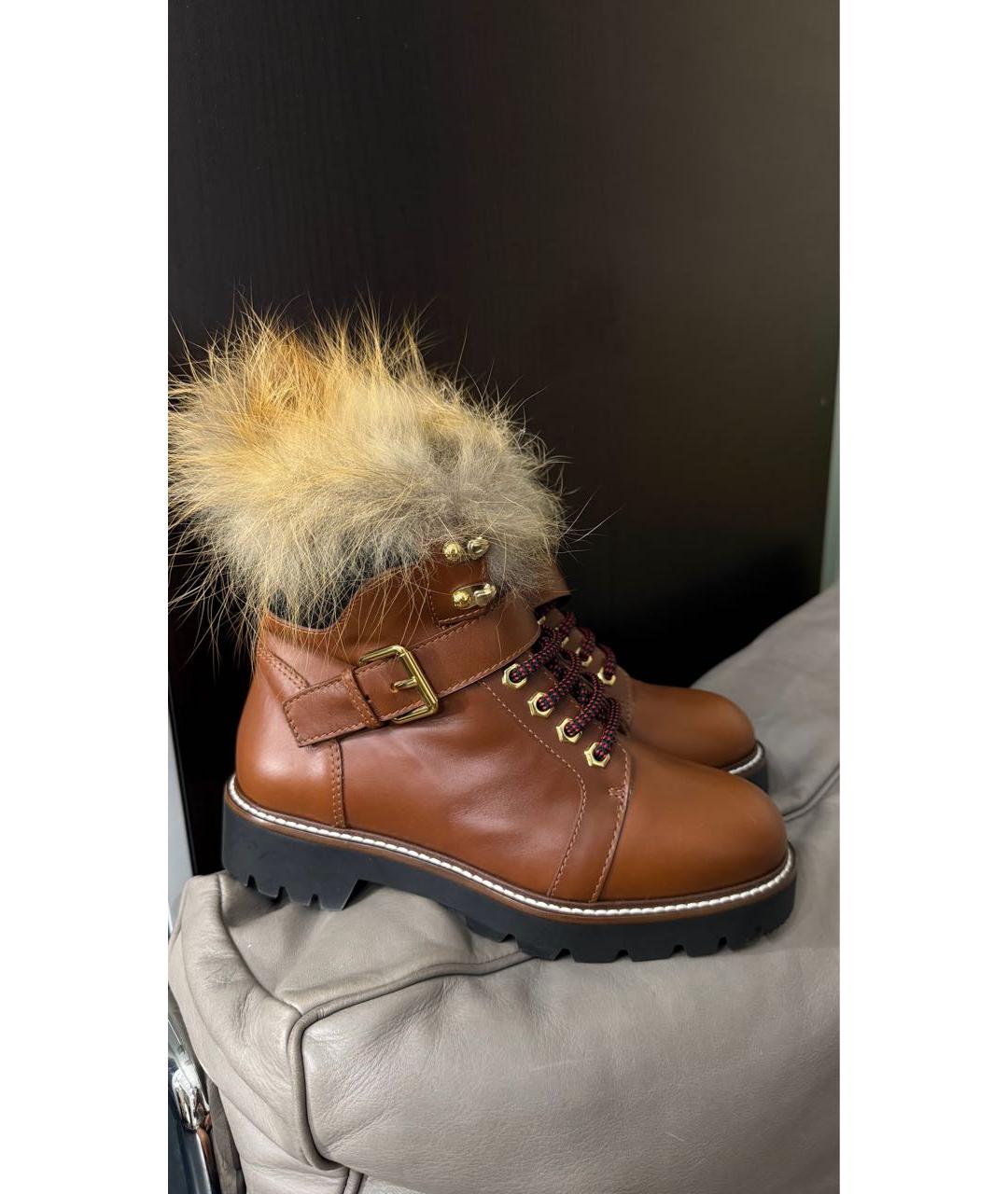 LOUIS VUITTON Коричневые кожаные ботинки, фото 8