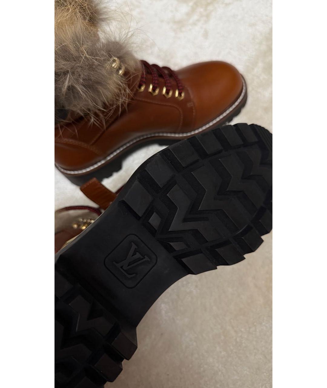 LOUIS VUITTON Коричневые кожаные ботинки, фото 6