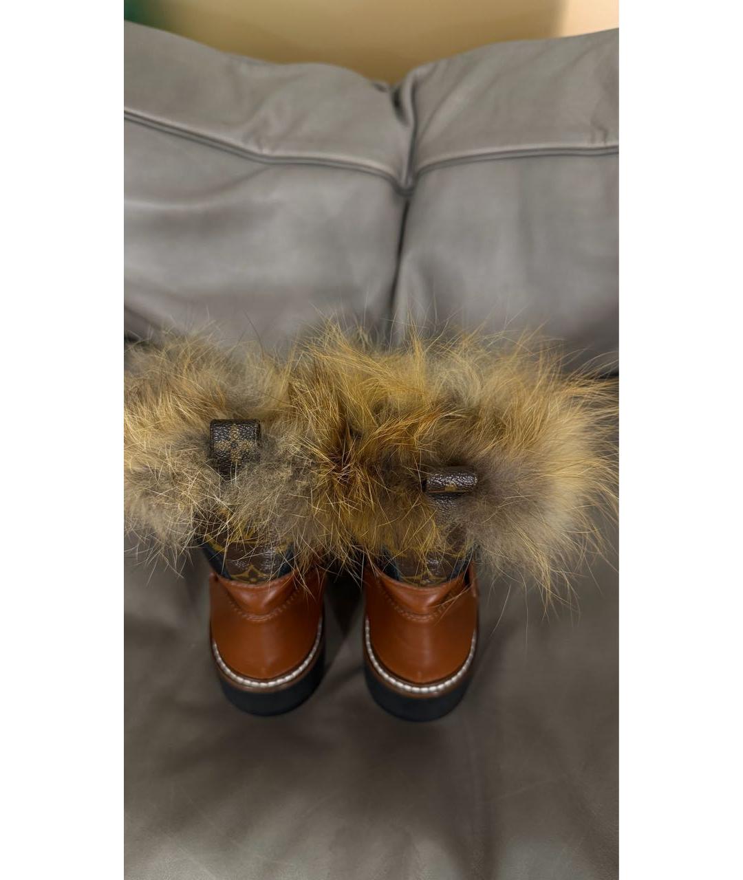 LOUIS VUITTON Коричневые кожаные ботинки, фото 3
