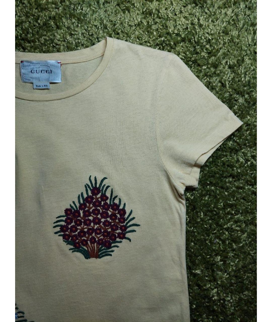 GUCCI Желтый хлопковый детская футболка / топ, фото 6