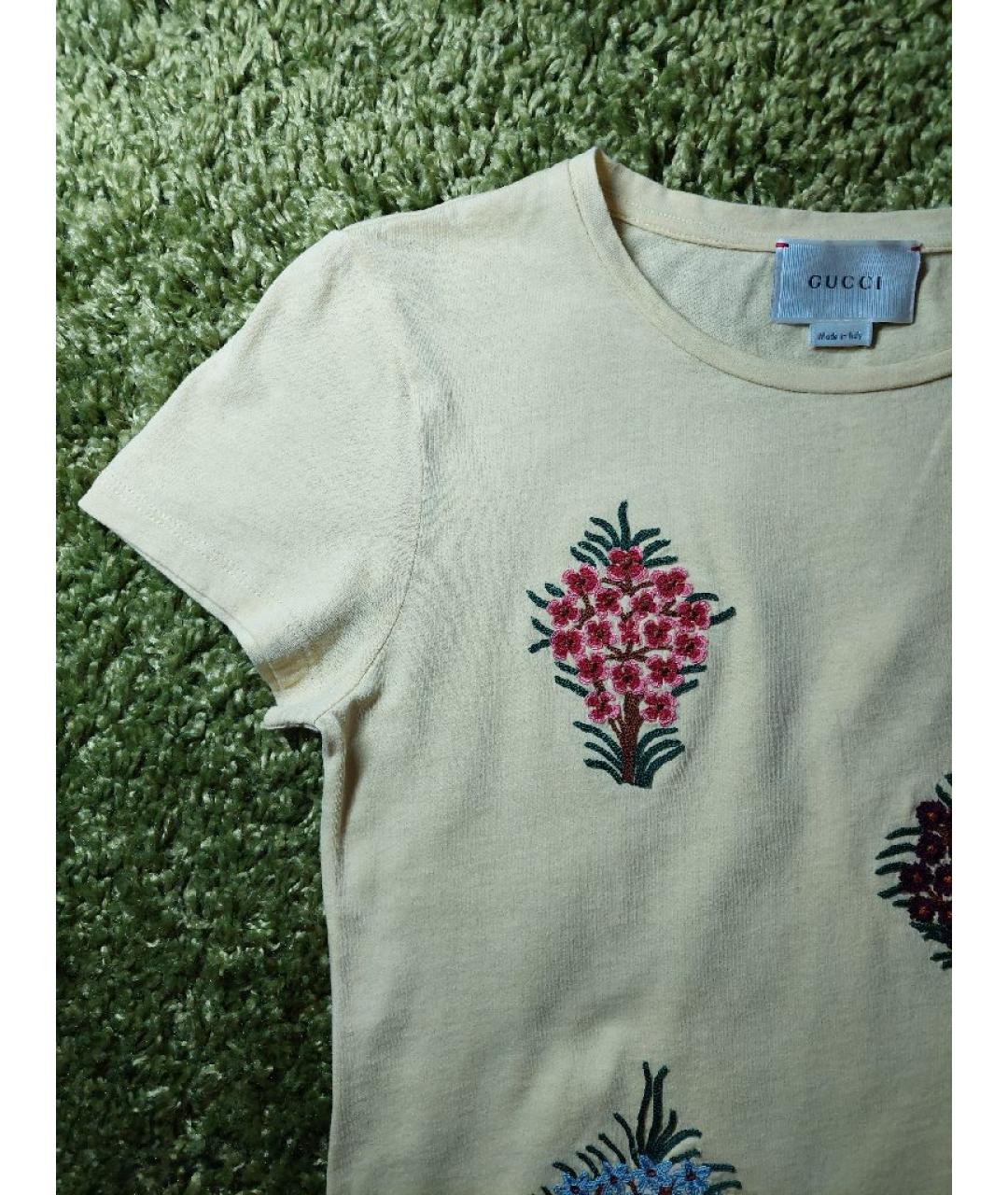 GUCCI Желтый хлопковый детская футболка / топ, фото 5
