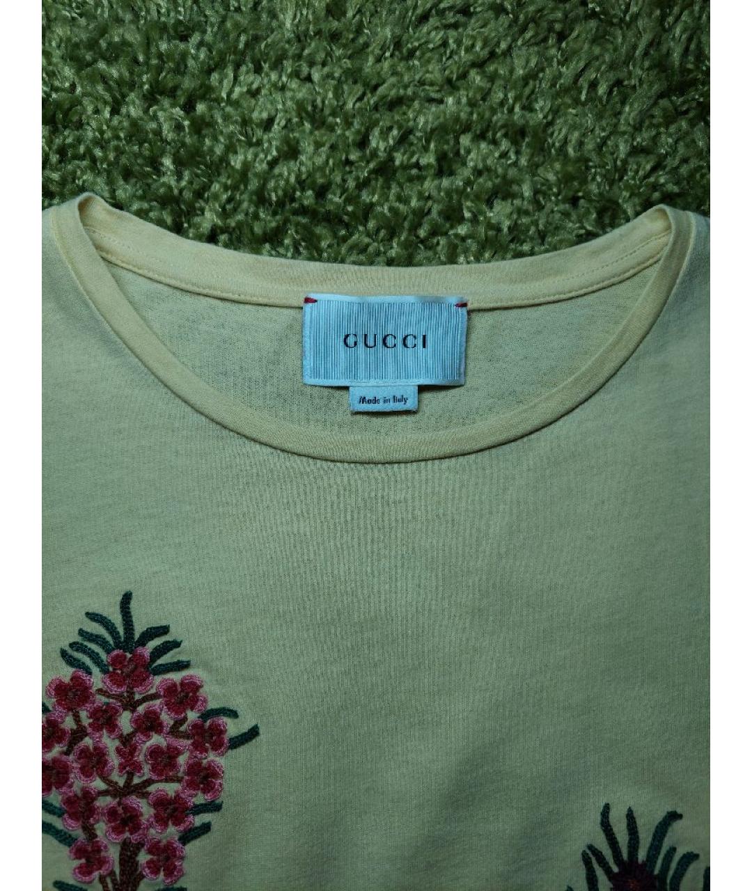GUCCI Желтый хлопковый детская футболка / топ, фото 3