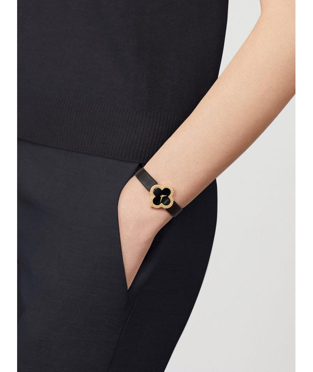 VAN CLEEF & ARPELS Черные часы из желтого золота, фото 2