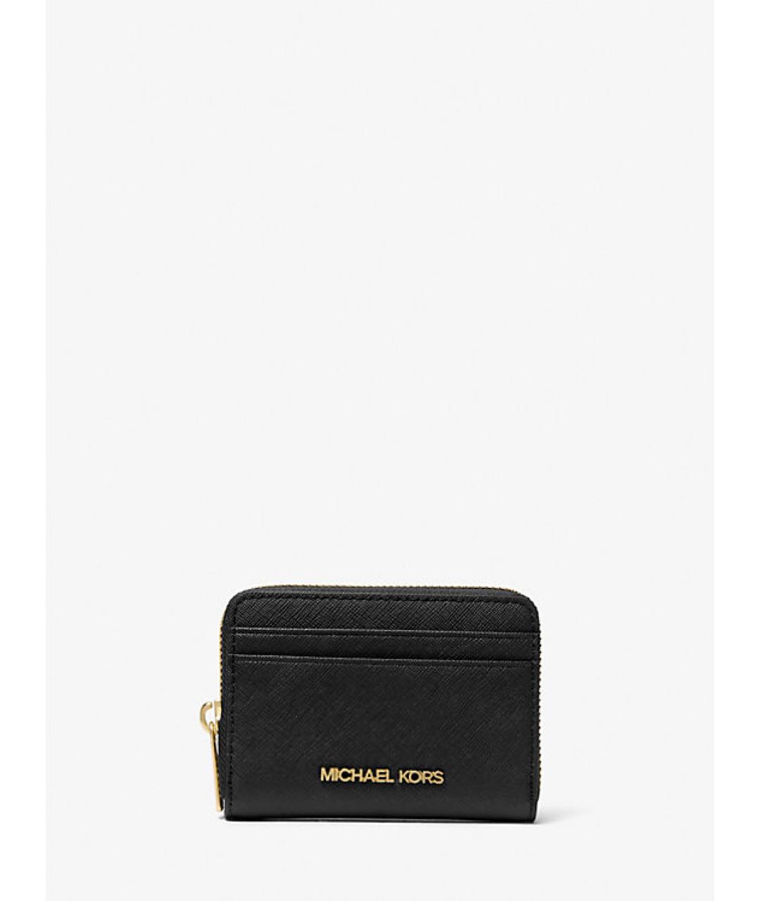 MICHAEL KORS Черный кожаный кошелек, фото 4