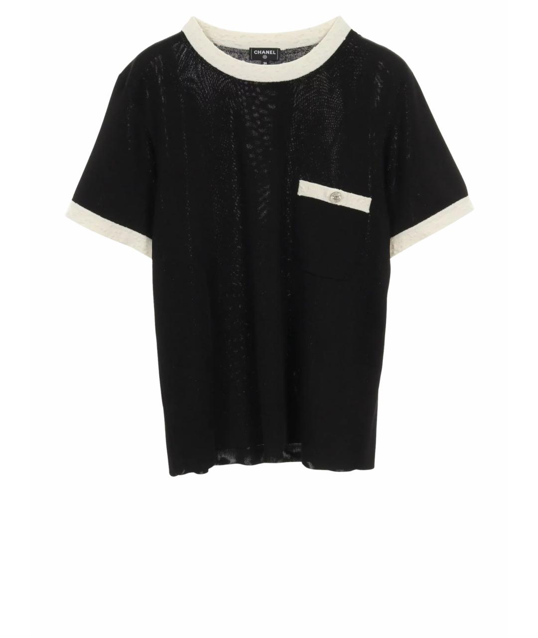 CHANEL Черная вискозная футболка, фото 1