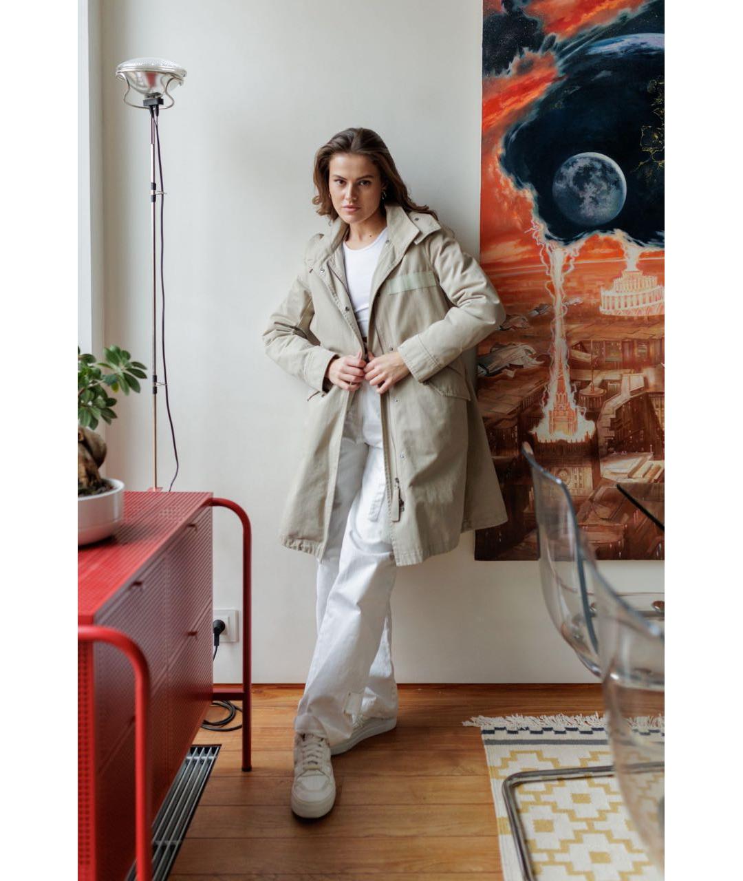 ARMY YVES SALOMON Бежевая хлопковая парка, фото 6