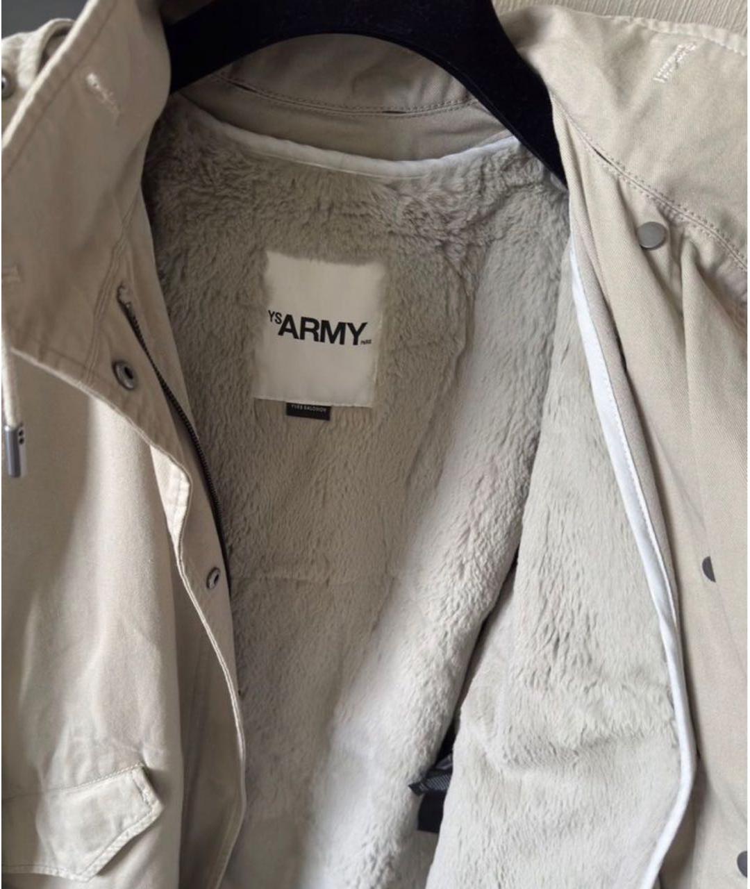 ARMY YVES SALOMON Бежевая хлопковая парка, фото 3