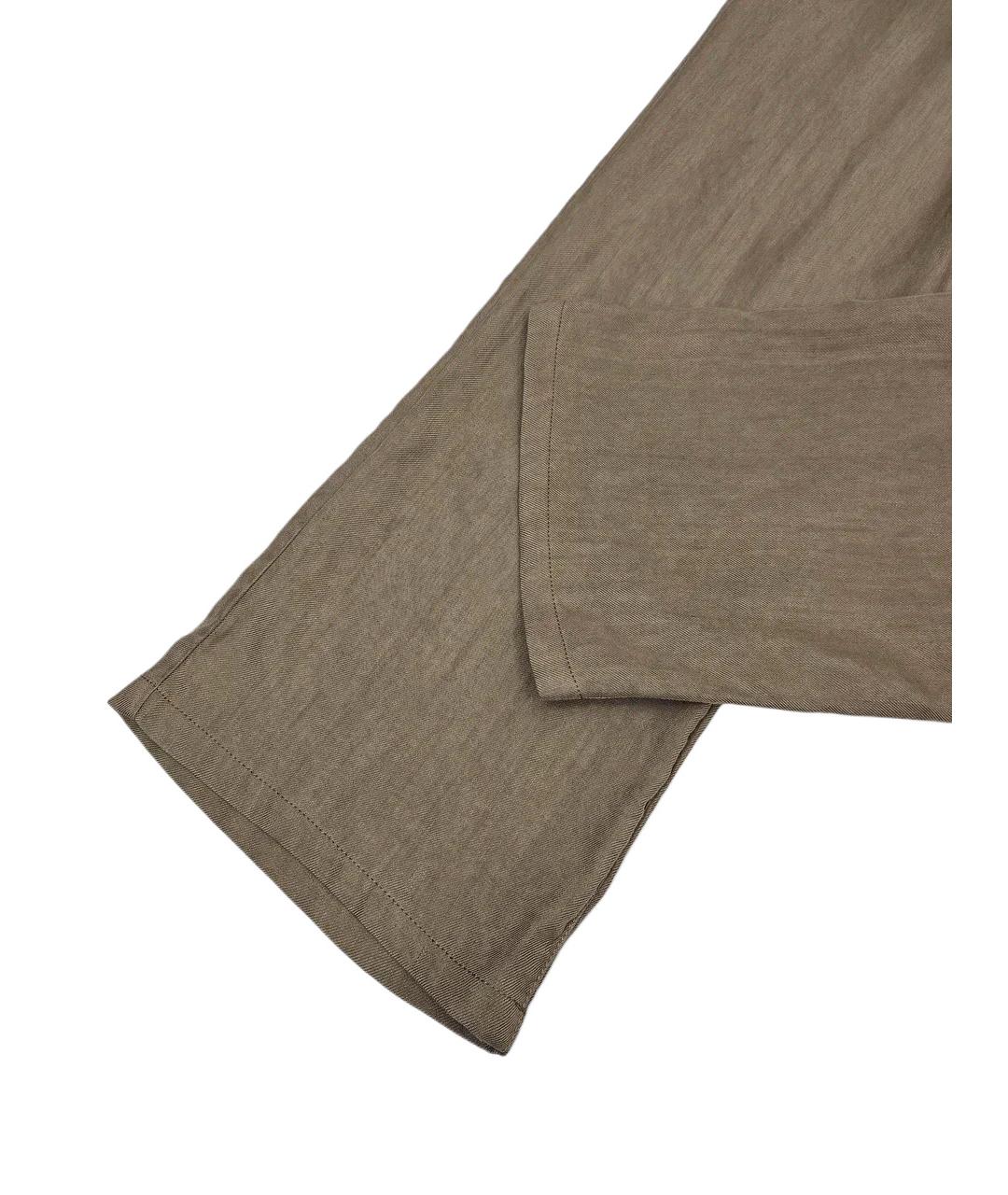 ARMANI COLLEZIONI Бежевые льняные повседневные брюки, фото 3