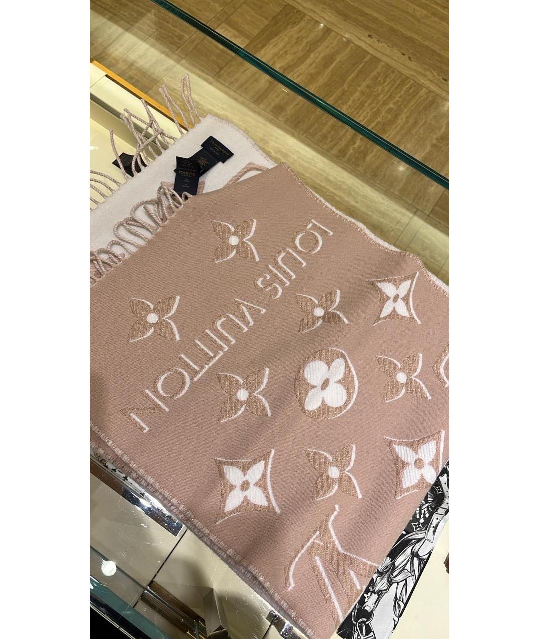 LOUIS VUITTON Розовый шарф, фото 2