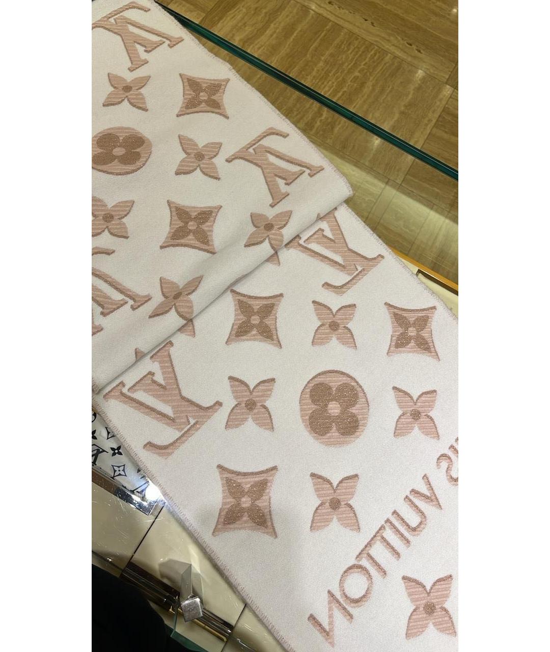 LOUIS VUITTON Розовый шарф, фото 3