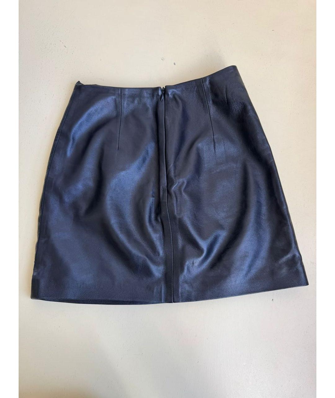 PINKO Черная кожаная юбка мини, фото 2