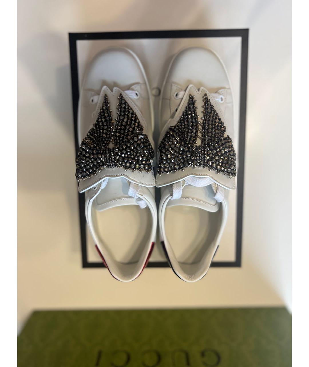 GUCCI Белые кожаные кеды, фото 3