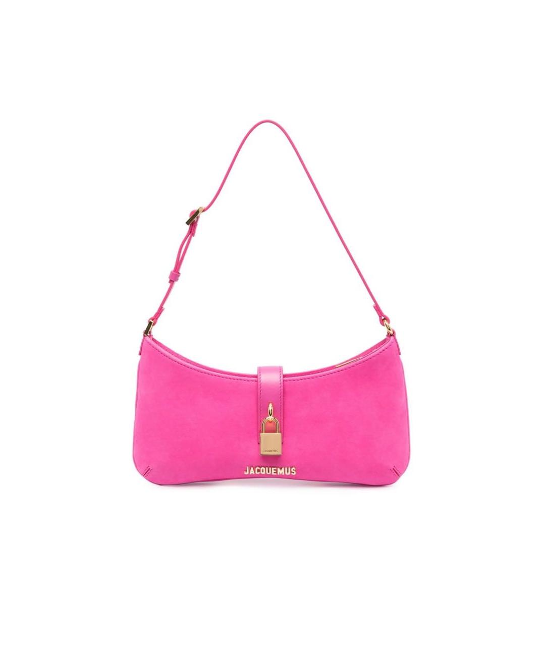 JACQUEMUS Розовая замшевая сумка с короткими ручками, фото 1