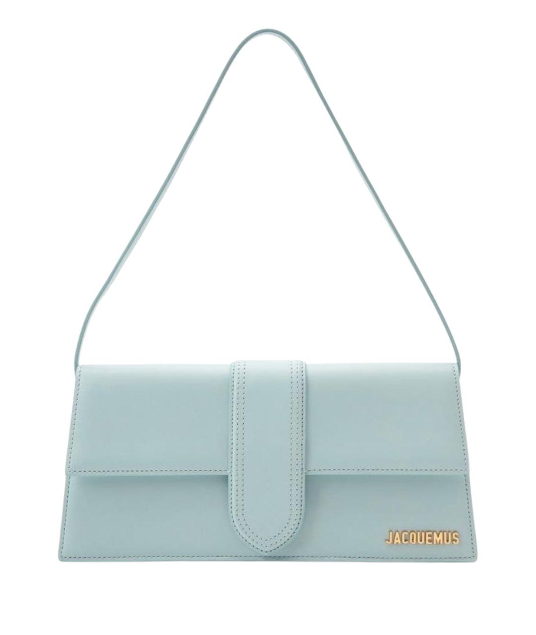 JACQUEMUS Голубая кожаная сумка с короткими ручками, фото 6