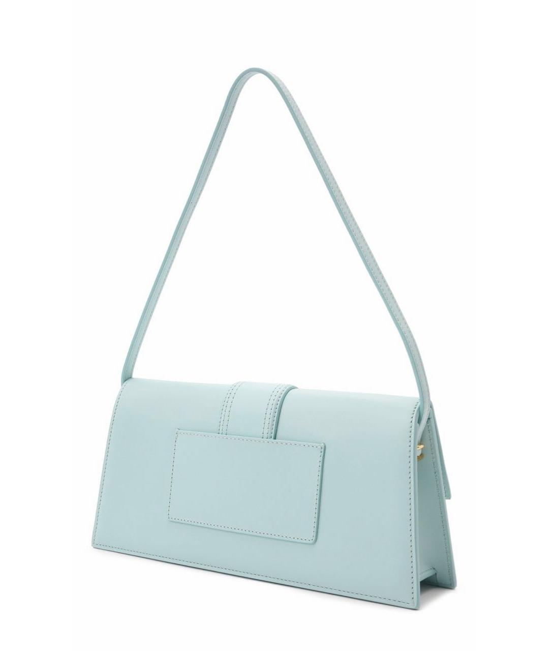 JACQUEMUS Голубая кожаная сумка с короткими ручками, фото 4