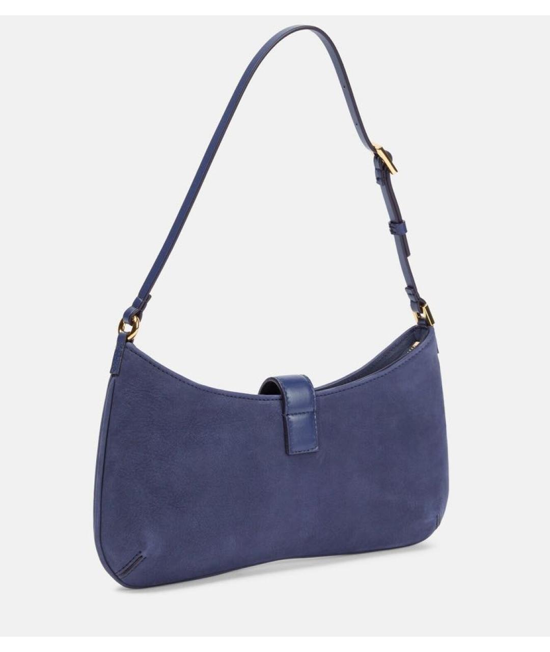 JACQUEMUS Темно-синяя замшевая сумка с короткими ручками, фото 3