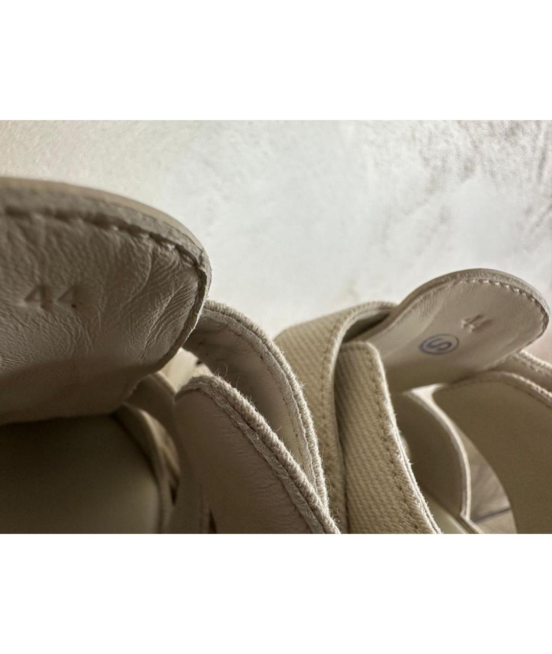 HERMES Бежевые кожаные сандалии, фото 6