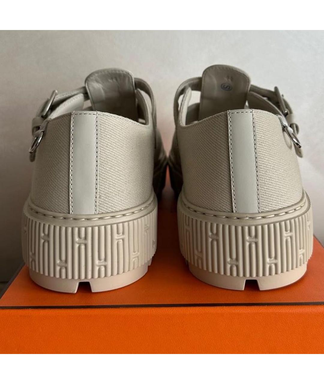 HERMES Бежевые кожаные сандалии, фото 2