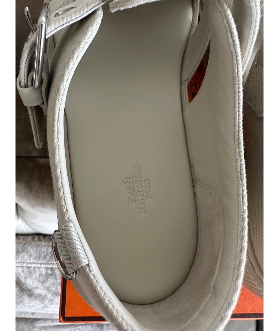 HERMES Бежевые кожаные сандалии, фото 7