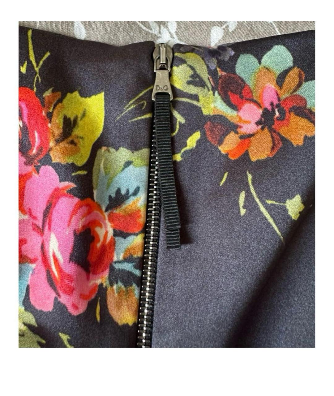 DOLCE&GABBANA Мульти шелковое коктейльное платье, фото 3