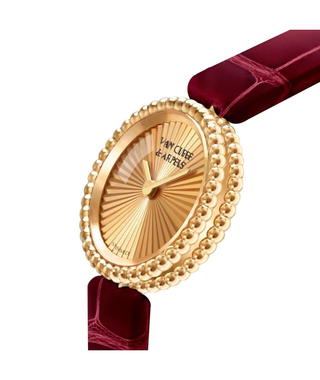 VAN CLEEF & ARPELS Бордовые часы из желтого золота, фото 3