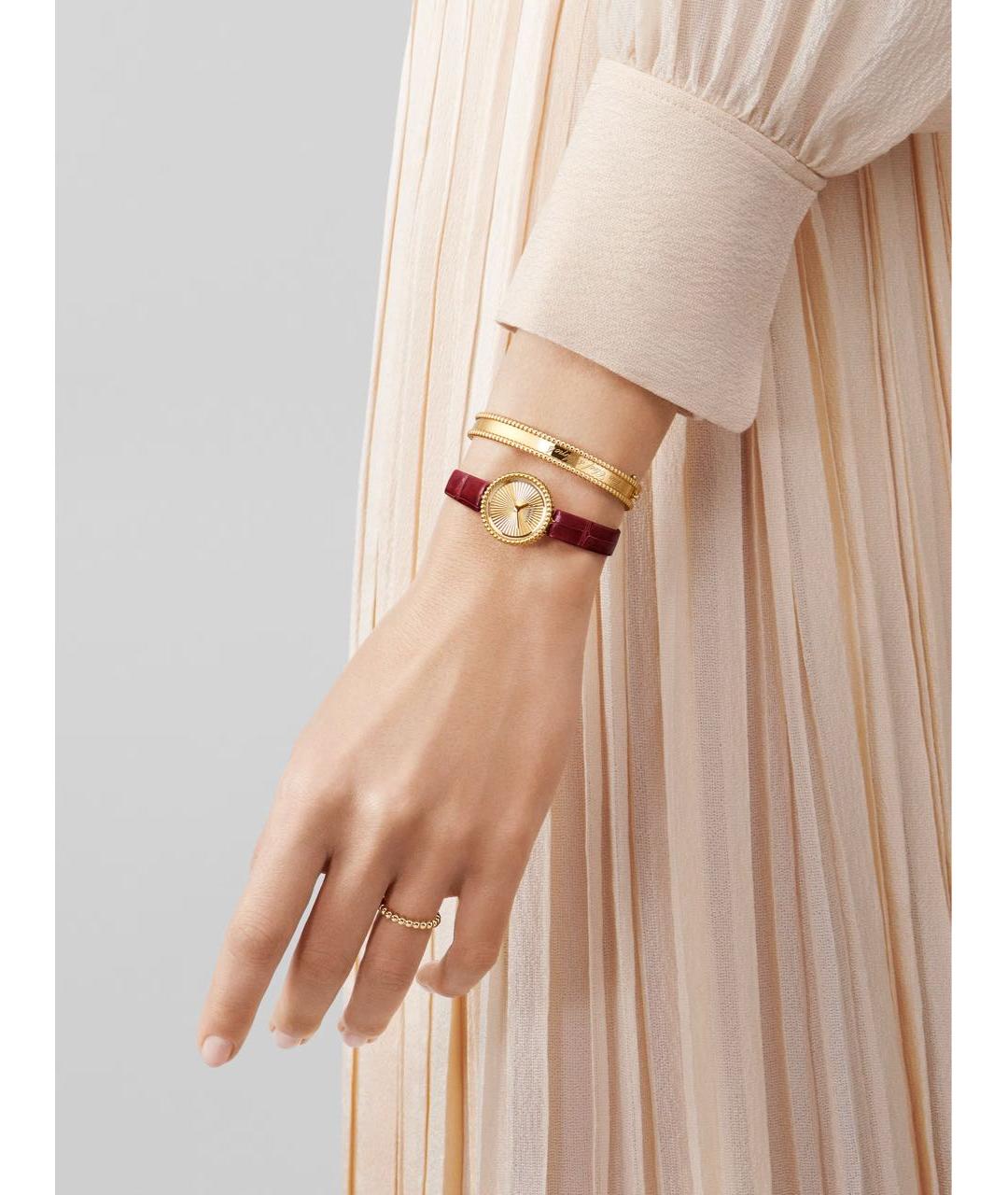 VAN CLEEF & ARPELS Бордовые часы из желтого золота, фото 2