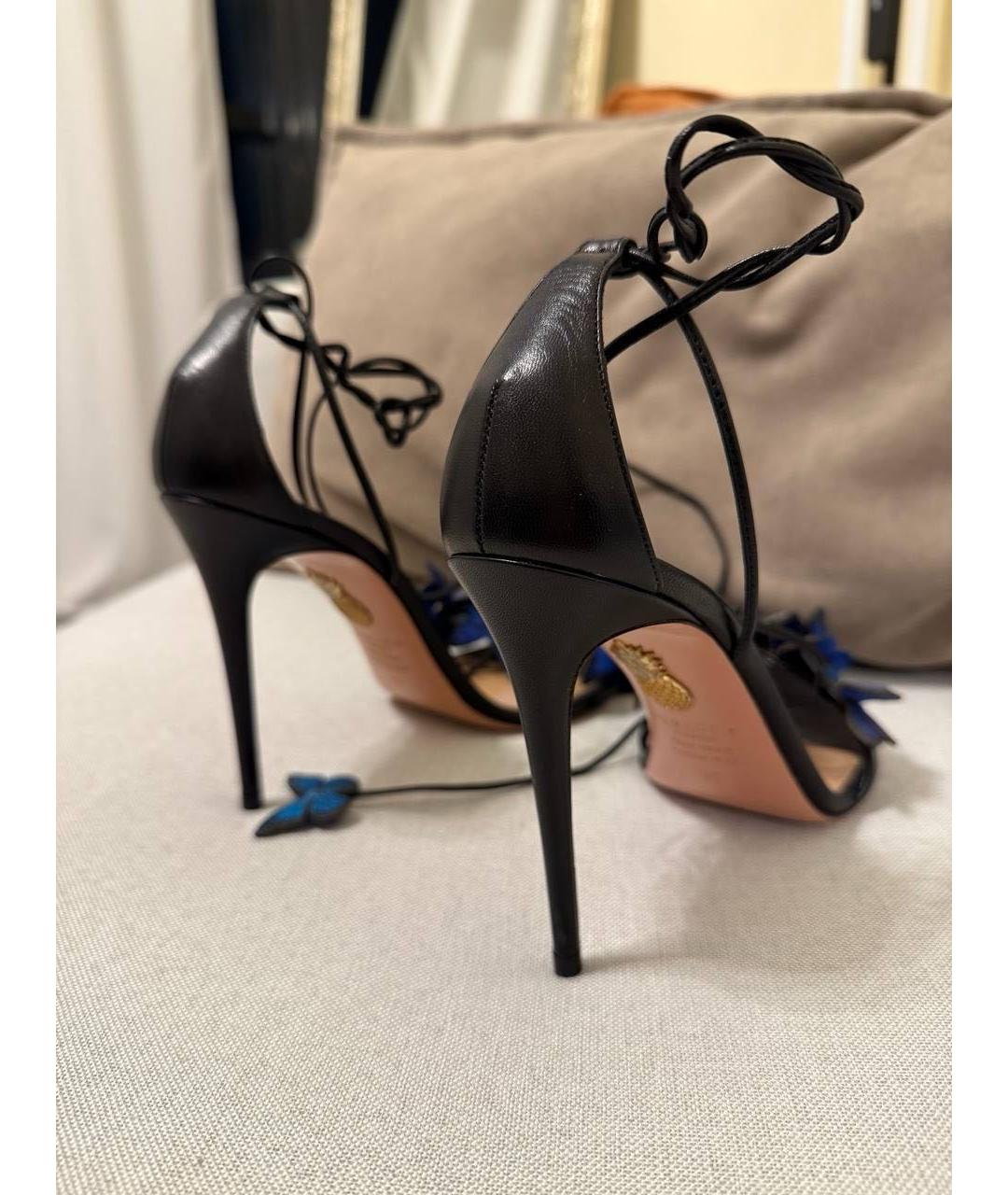 AQUAZZURA Синие кожаные босоножки, фото 8