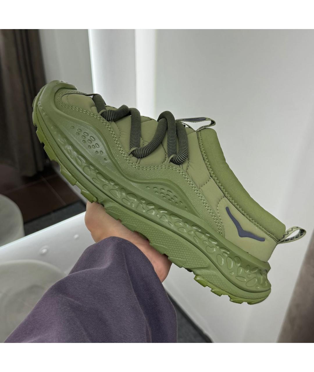 HOKA Зеленые текстильные низкие кроссовки / кеды, фото 2