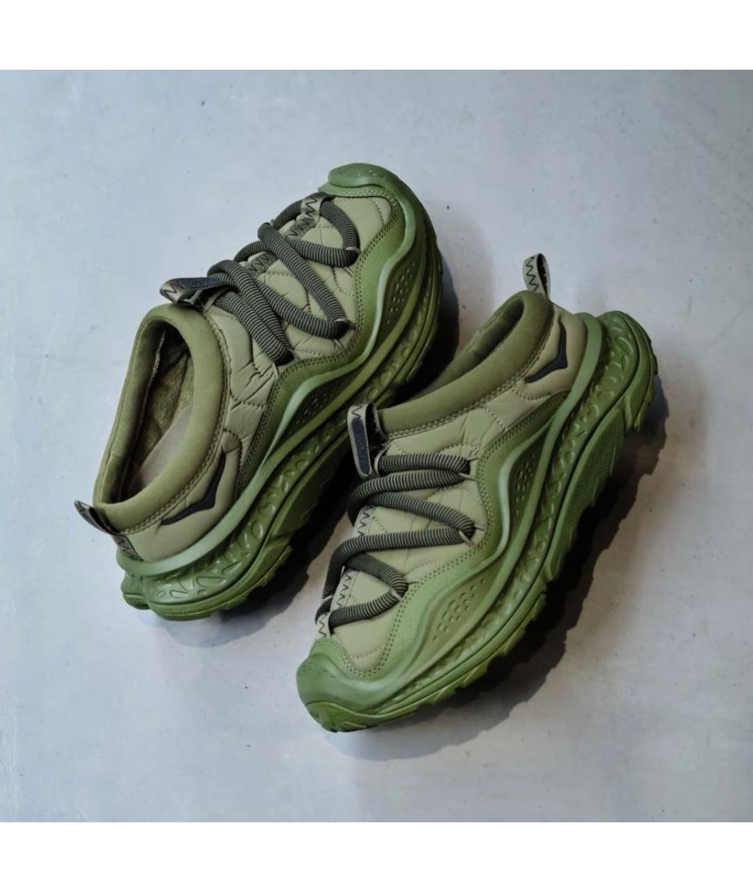 HOKA Зеленые текстильные низкие кроссовки / кеды, фото 8