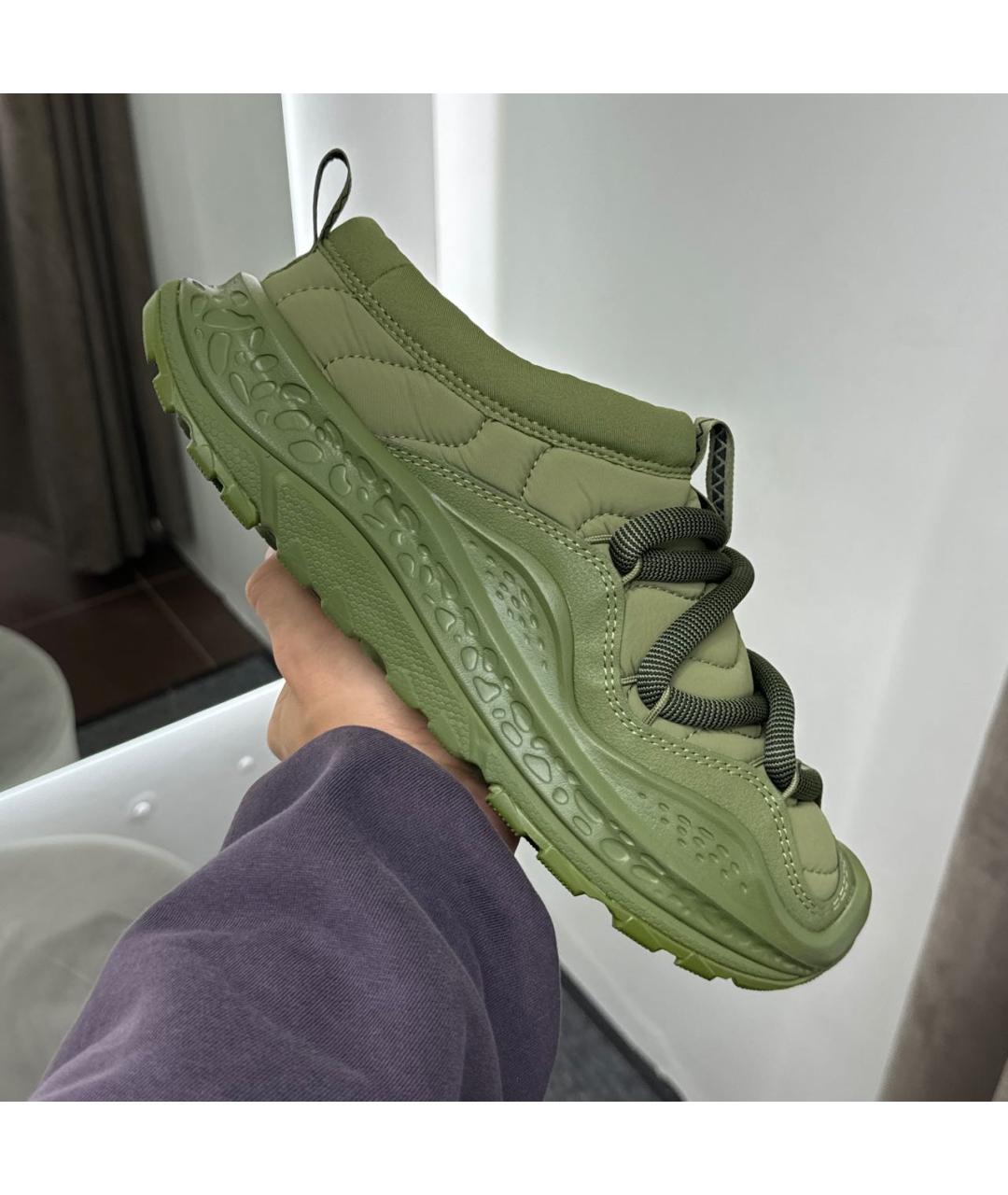 HOKA Зеленые текстильные низкие кроссовки / кеды, фото 5