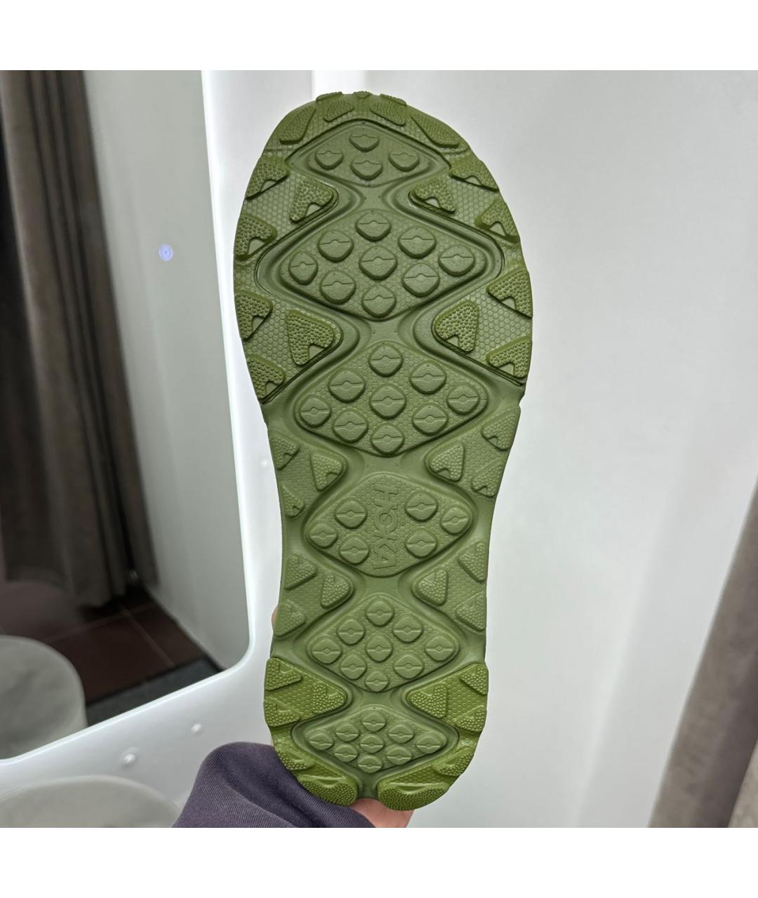 HOKA Зеленые текстильные низкие кроссовки / кеды, фото 7
