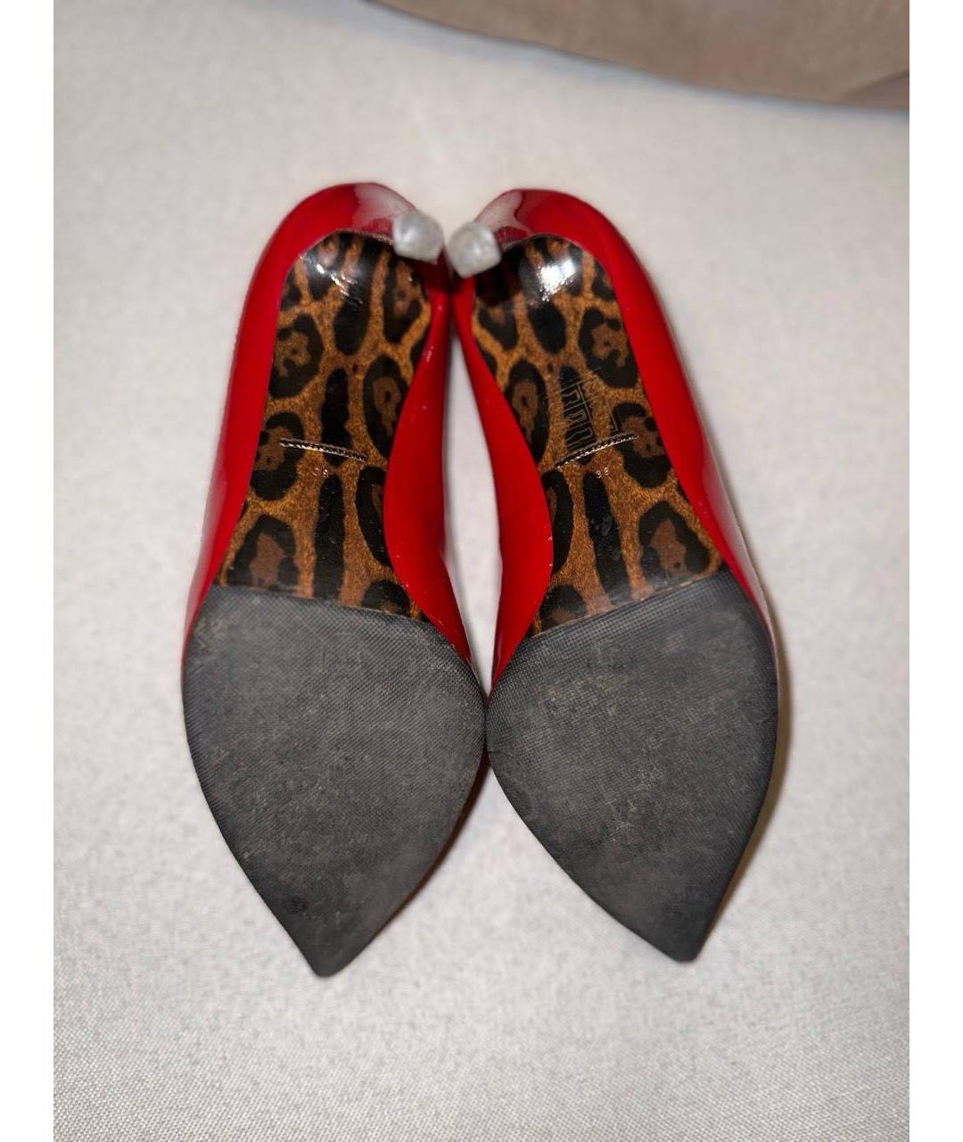 DOLCE&GABBANA Красные кожаные туфли, фото 4