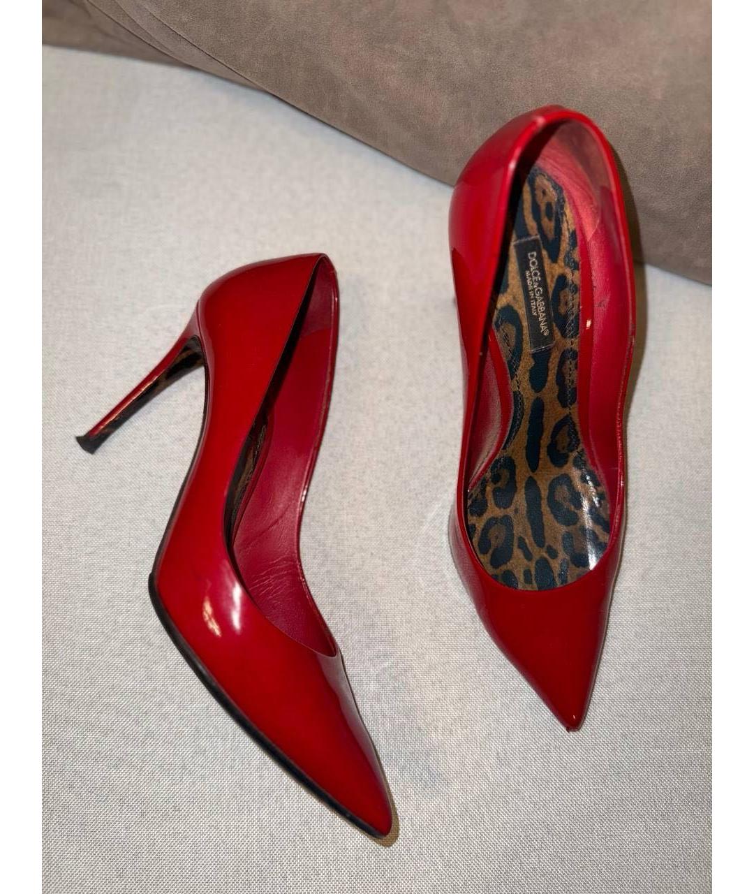 DOLCE&GABBANA Красные кожаные туфли, фото 8