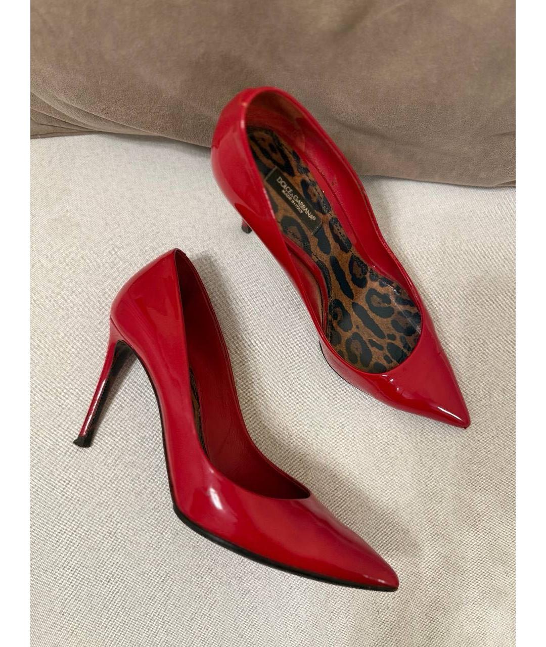 DOLCE&GABBANA Красные кожаные туфли, фото 6