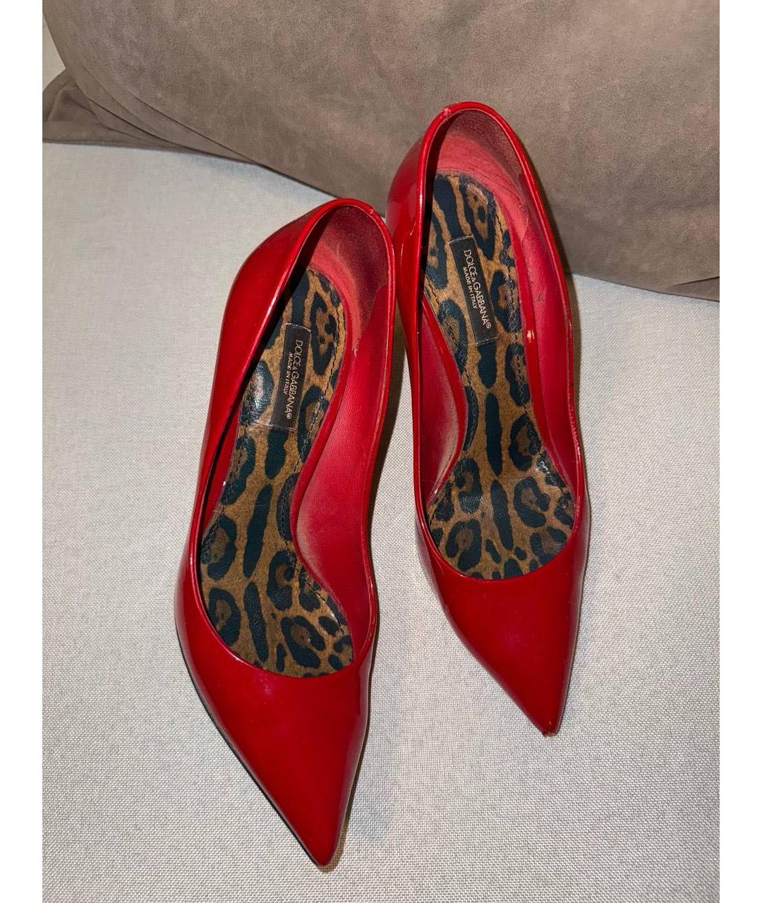 DOLCE&GABBANA Красные кожаные туфли, фото 3