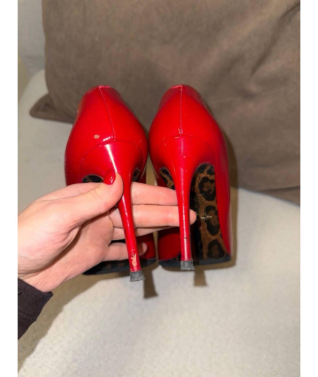 DOLCE&GABBANA Красные кожаные туфли, фото 5