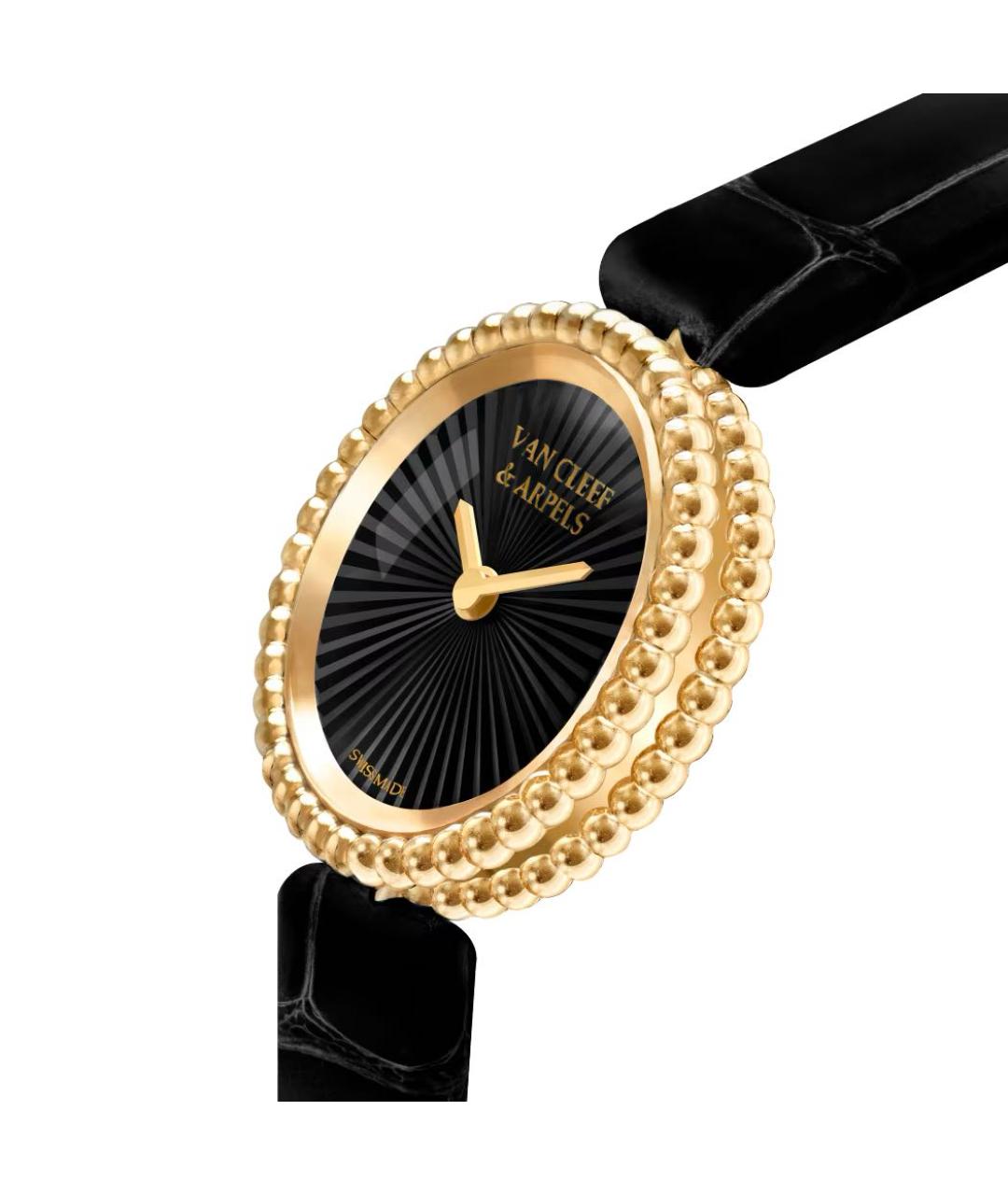 VAN CLEEF & ARPELS Черные часы из желтого золота, фото 2