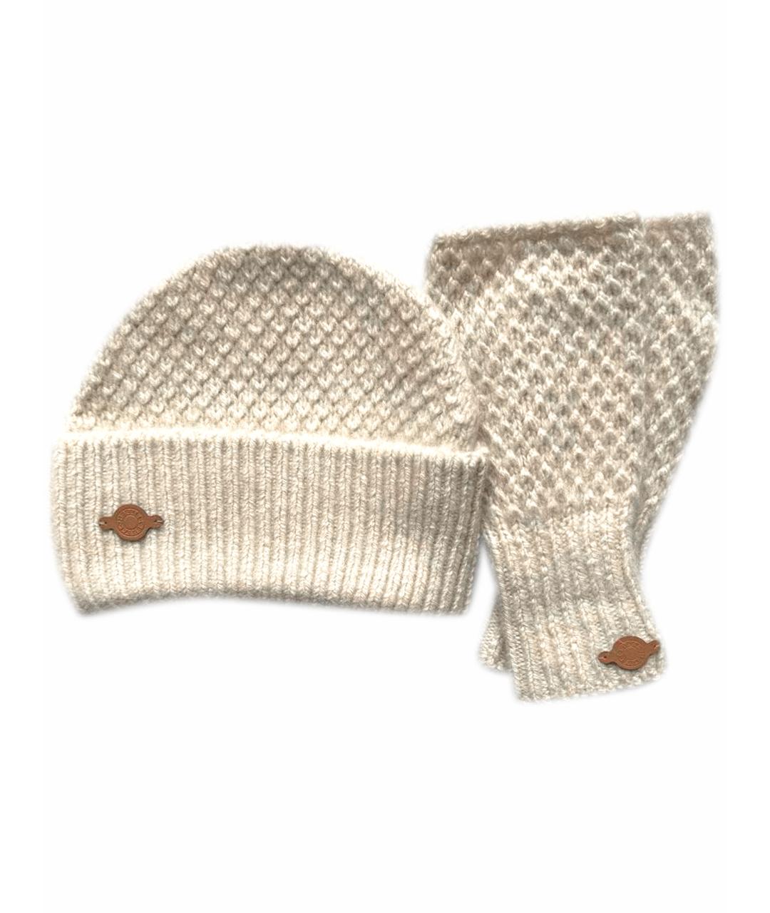 HERMES Бежевая кашемировая шапка, фото 10