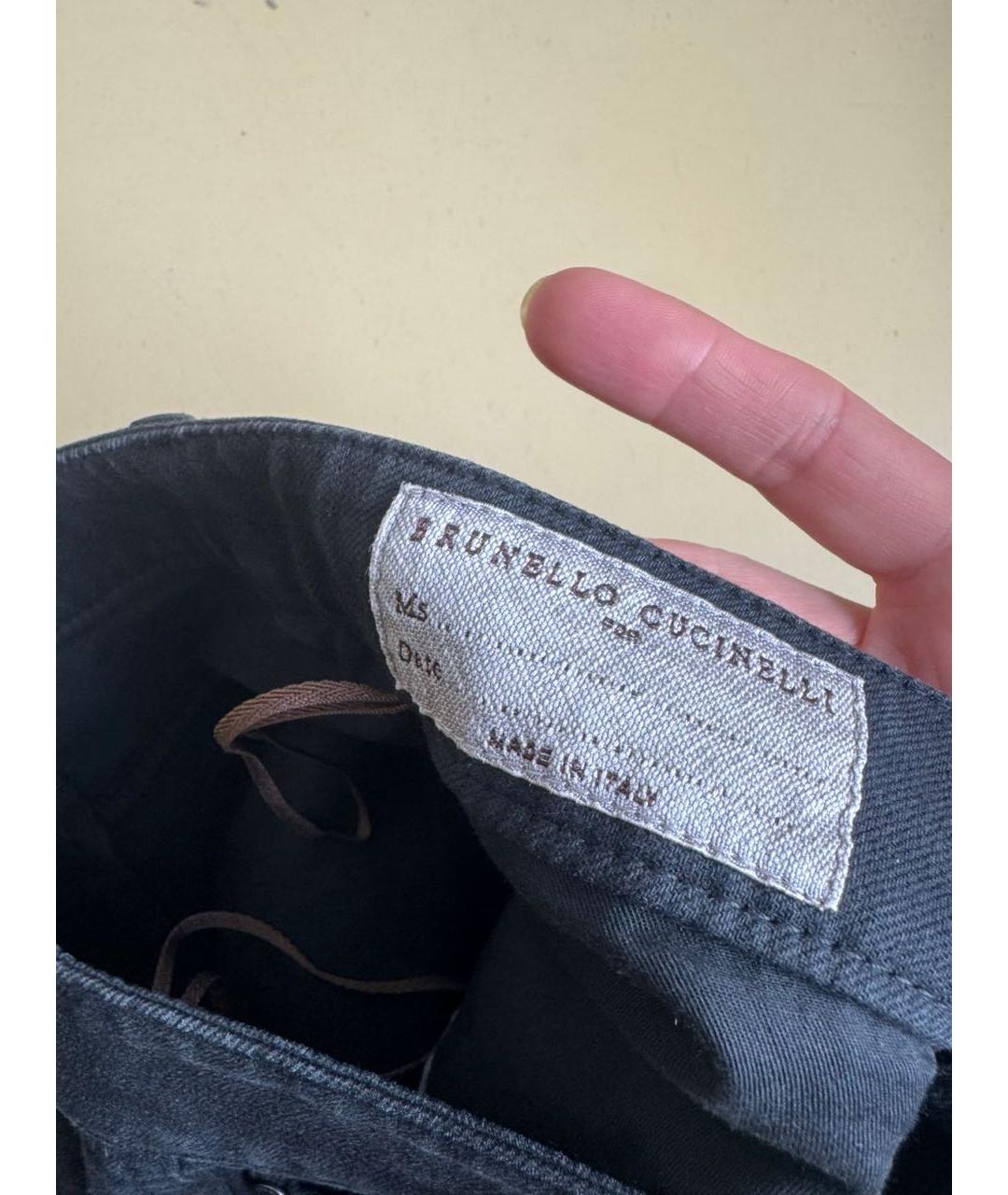 BRUNELLO CUCINELLI Черные прямые джинсы, фото 6