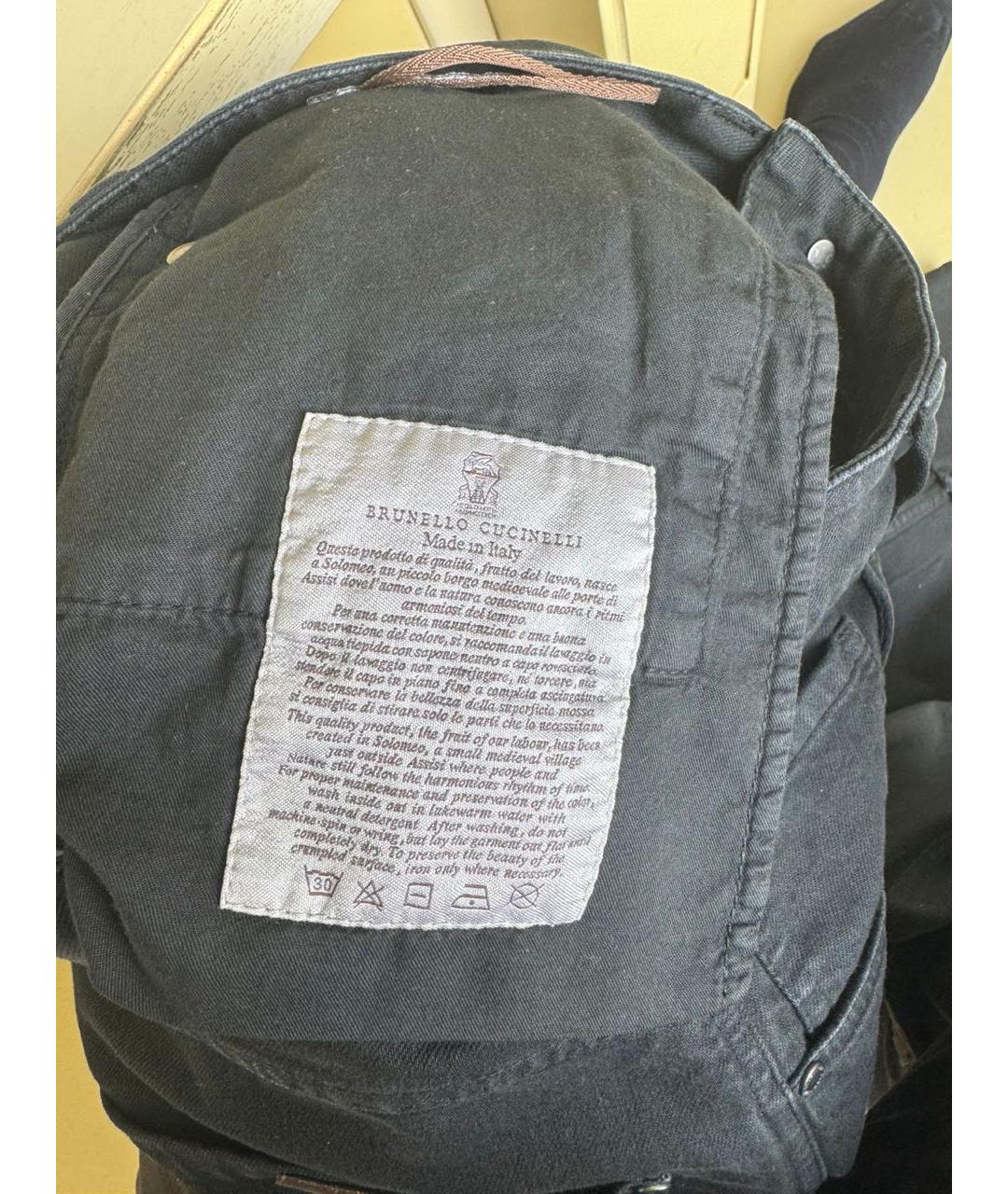 BRUNELLO CUCINELLI Черные прямые джинсы, фото 8