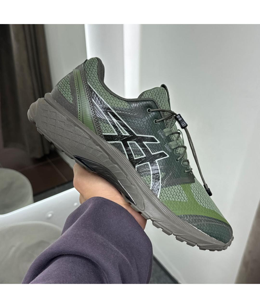 ASICS Хаки кожаные низкие кроссовки / кеды, фото 5