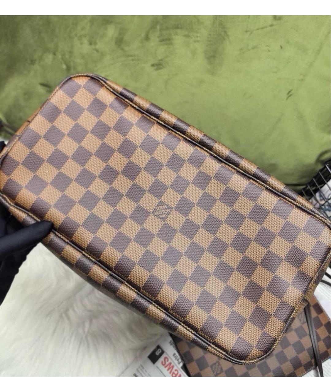 LOUIS VUITTON Коричневая кожаная сумка тоут, фото 6